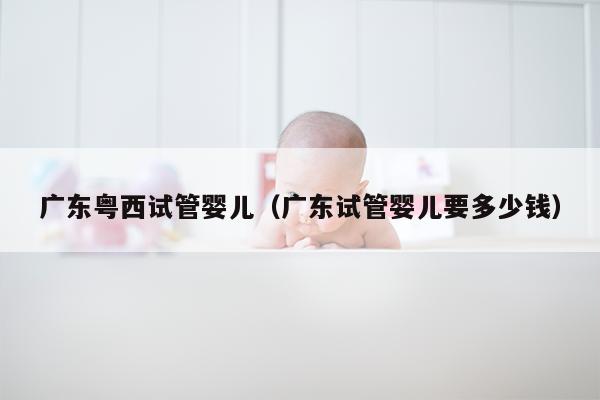 广东粤西试管婴儿（广东试管婴儿要多少钱）
